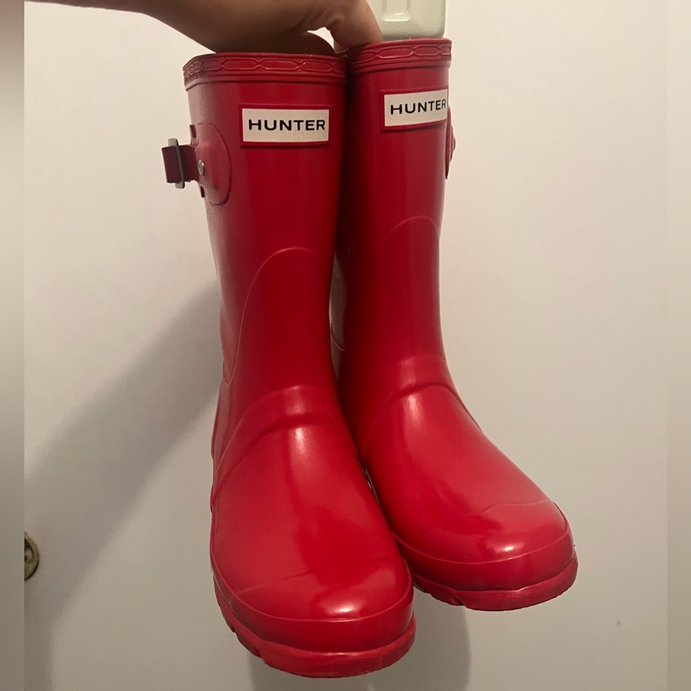 Hunter Red Waterproof Boots Size 6